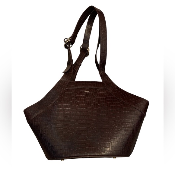 Cleobella Handbags - Cleobella Elegant Brown Crocodile-Embossed Women's Bag